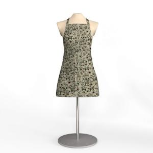 Förkläde LEKSAND MINI, (Culla) med små Dalahästar och kurbitsmålningar i grönt och vinrött