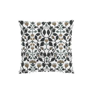 Kuddfodral BLOMSTERSNÅR i medaljongmönster av slingrande blommor och blad i turkos