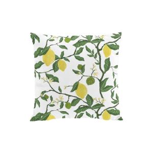 Kuddfodral CITRONTRÄD med gula citron på gröna kvistar, offwhite bottenfärg