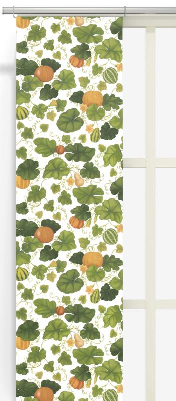 Panelgardin PUMPOR med vackra pumpor och gröna blad