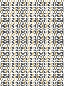 Panelgardin BLADIBLAD stilistiska blad på rad i brunt, beige och grått