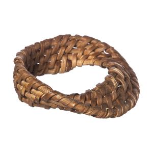 Servettring ERNST SJÖGRÄS två-pack, flätad i sjögräs, mörkbrun