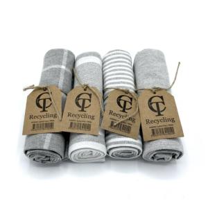 Kökshanddukar RECYCLE, 4-pack, 50x70 cm, grå/vit