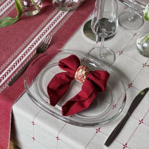 Servett eller liten duk, ELIN, 2-pack i återvunnet material i rött