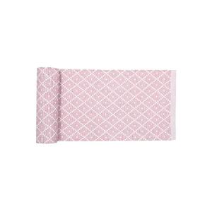 Löpare / fönsterremsa ELLA recycle, med gåsöga mönster i ljusrosa och vitt