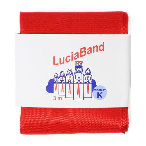 Luciaband, i två olika bredder 40mm, 70mm, röd