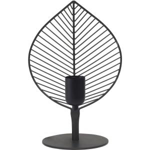 Bordslampa/Lampfot, ELM, almlöv i metall, svart, H.32,5 cm