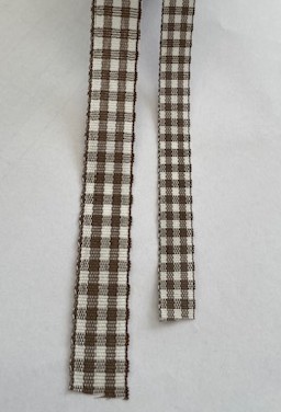 Textilband RUTIGT GINGHAM, finns i två olika bredder, brun/offwhite