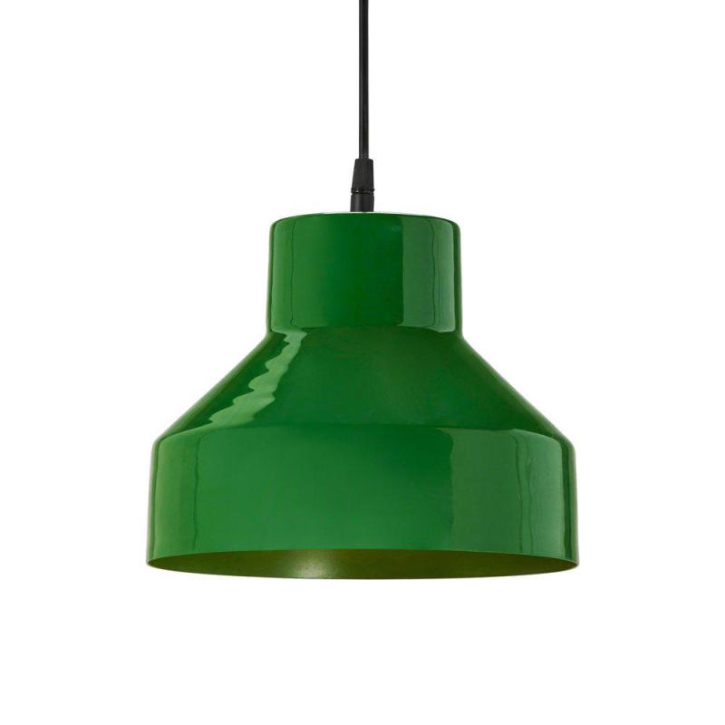 Taklampa/Fönsterlampa SOLO, blank grön metall, diameter 26cm, E27 sockel