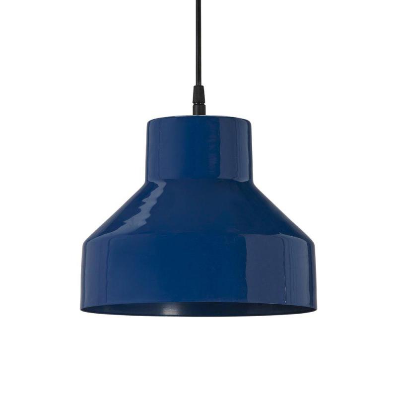 Taklampa/Fönsterlampa SOLO, blank blå metall, diameter 26cm, E27 sockel