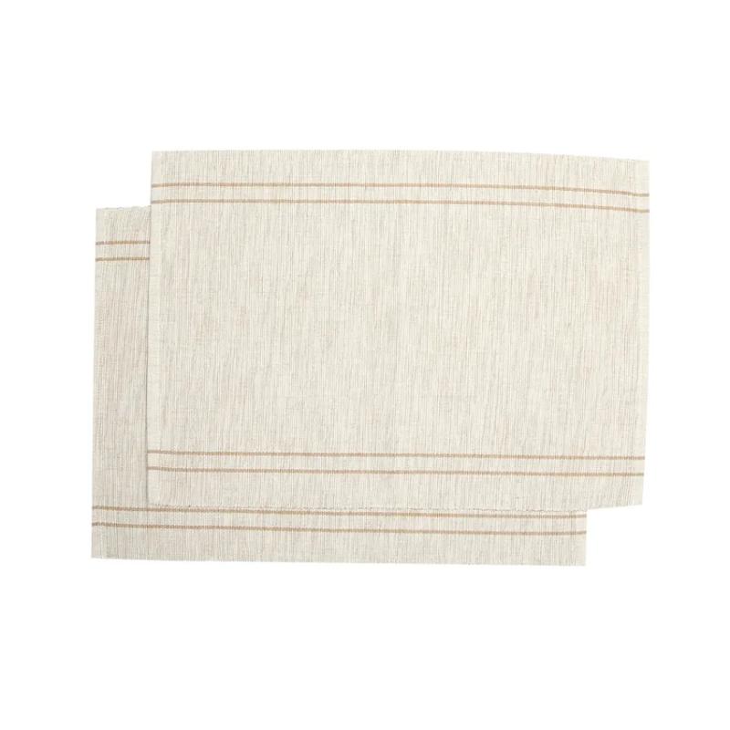 Bordstablett RUNE, 2-pack, enfärgad med smal rand, recycle, stl.33x45cm, ecru/sand