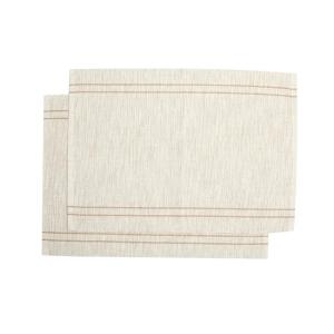 Bordstablett RUNE, 2-pack, enfärgad med smal rand, recycle, stl.33x45cm, ecru/sand