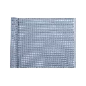 Löpare KALLE vävd enfärgad bordslöpare, recycle, Gråblå, vit