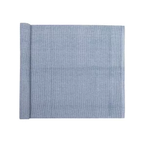 Löpare KALLE vävd enfärgad bordslöpare, recycle, Gråblå, vit