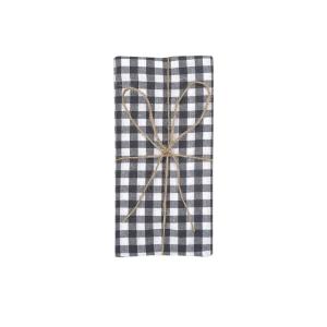 Servett eller liten duk, BELLA, 2-pack stl. 45x45cm återvunnet material, smårutig i mörkgrått och vitt