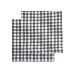 Servett eller liten duk, BELLA, 2-pack stl. 45x45cm återvunnet material, smårutig i mörkgrått och vitt