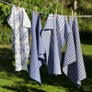 Kökshanddukar RECYCLE LINNEA, mix i 4-pack, blått och vitt