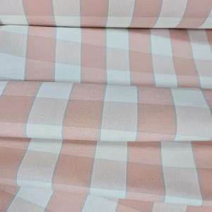 Gripsholmsruta på metervara i bomull, rosa/vit