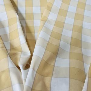 Gripsholmsruta på metervara i bomull, gul/vit