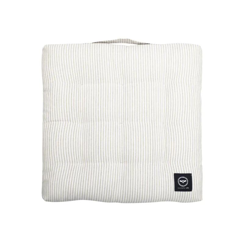 Dyna BOSSE, vattenavstötande yta, smalrandig i linnefärg och vitt