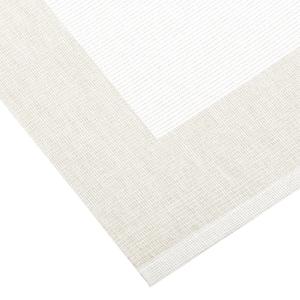 Löpare POPPY i linnefärg och vitt med mörkare linnefärgad ram runt kanterna