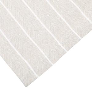 Duk EDITH, fyrkantig vävd duk i återvunnet material, fiskbensmönstrad botten i linnefärg med vit rand