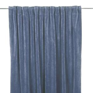 Gardinlängd VELVET, enfärgad sammet 2x140x240cm, denim