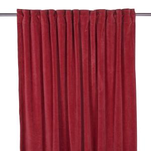 Gardinlängd VELVET, enfärgad sammet 2x140x280cm, röd