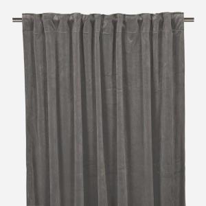 Gardinlängd VELVET, enfärgad sammet 2x140x280cm, grafitgrå