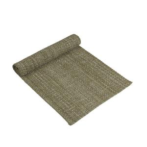 Löpare DIXIE, melerad, 35x120 cm, Offwhite/olivgrön