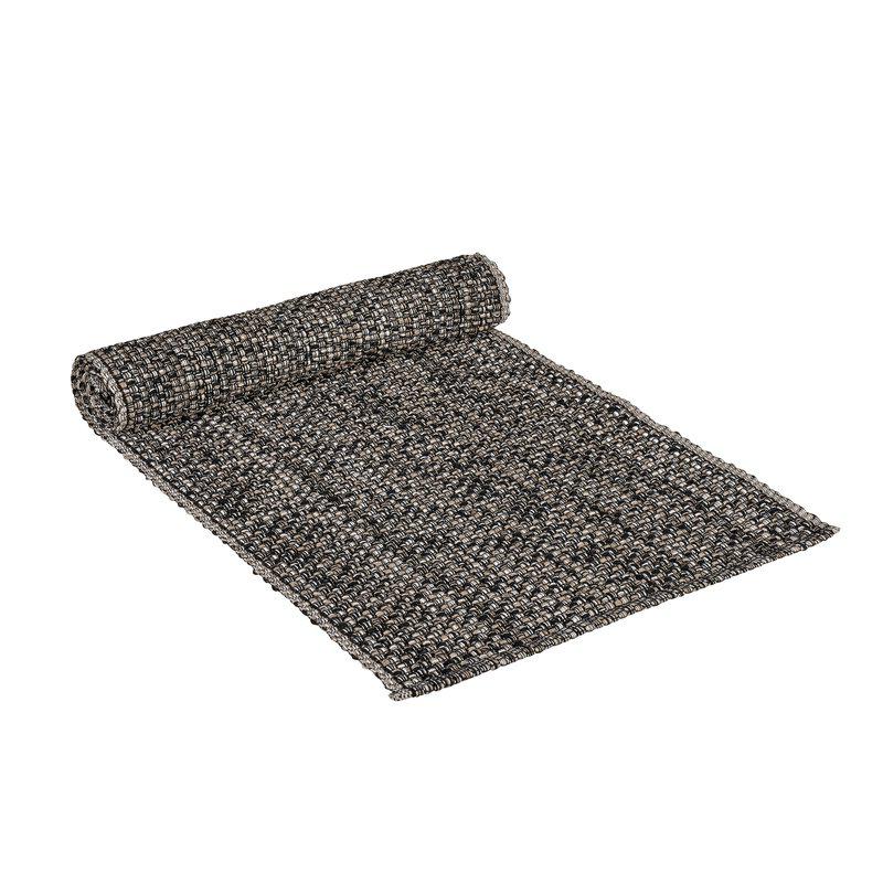 Löpare DIXIE, melerad, 35x120 cm, Lin/Svart