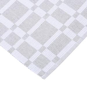 Löpare ALBERT rutmönstrad, recycle, 33x120cm, ljusgrå och vit