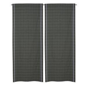 Gardinlängd ASTRID, återvunnen textil, rutig, olivgrön