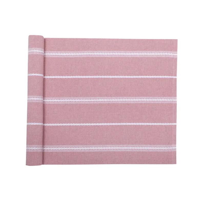 Löpare HERMAN i rosa med tvinnade vita ränder