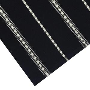 Löpare HERMAN i svart med tvinnade linnefärgade ränder, stl 33x120cm