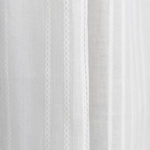 Gardinkappa ELSY, randig tunn vit gardin med zickzacksöm