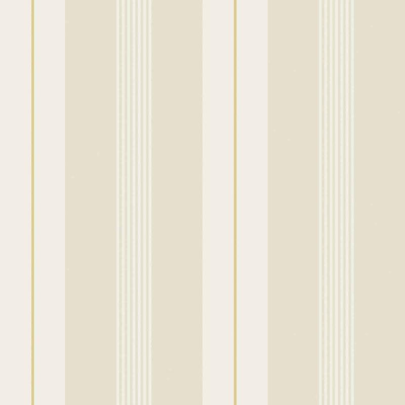 Tapet KRISTINA från Sandbergs, randig i beige, offwhite och guld