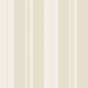 Tapet KRISTINA från Sandbergs, randig i beige, offwhite och guld