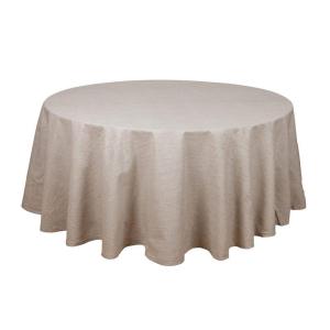 Duk EDEN, rund, enfärgad, diameter 180cm, ljus linne