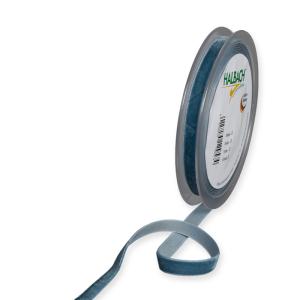 Textilband SAMMET, enfärgat blågrått sammetsband, bredd 10 och 25 mm