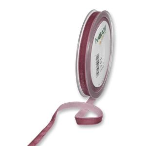 Textilband SAMMET, enfärgat ljungrosa sammetsband, bredd 10 och 25 mm