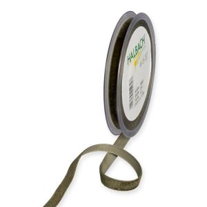 Textilband SAMMET, enfärgat olivgrönt sammetsband, bredd 10 och 25 mm