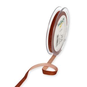 Textilband SAMMET, enfärgat roströd sammetsband, bredd 10 och 25 mm