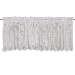 Gardinkappa ROSANNA, färdigsydd spetskappa med blommönster, stl.55x250cm, vit