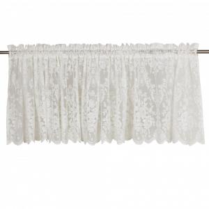 Gardinkappa ROSANNA, färdigsydd spetskappa med blommönster, stl.55x250cm, offwhite