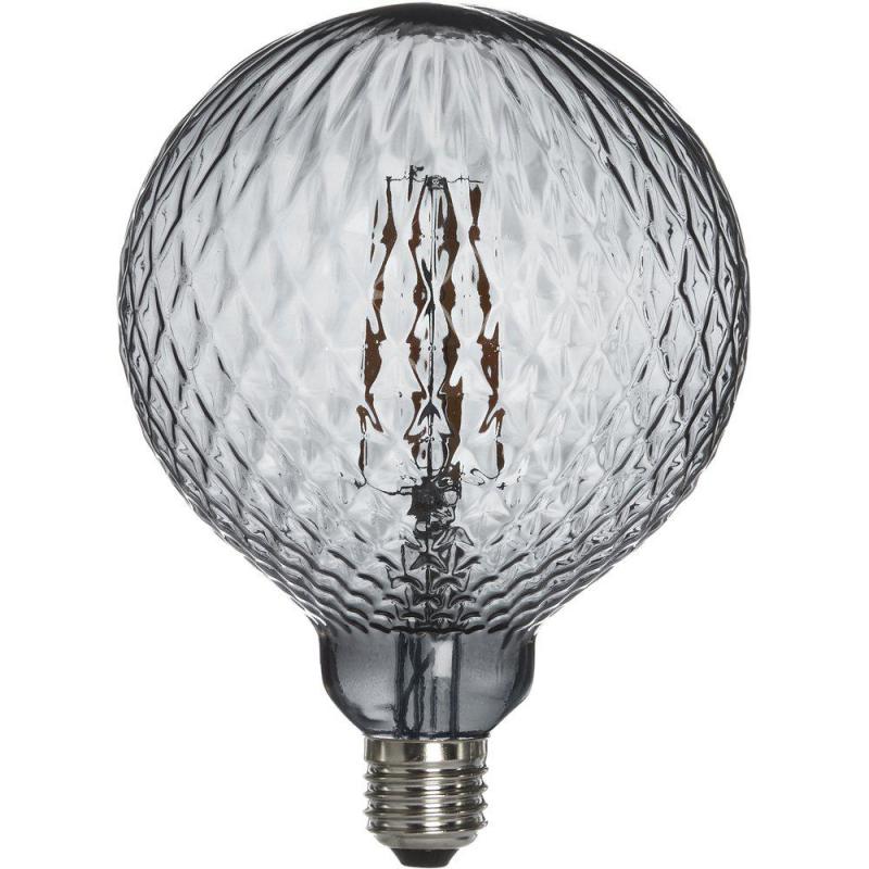 Lampa ELEGANCE CRISTAL LED, E27, Glob 125mm färgad grå, 2200K
