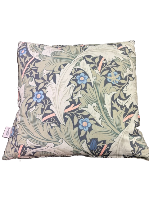 Kuddfodral William Morris GRANVILLE med blad och små blommor i grönt och blått