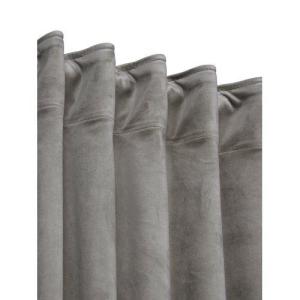 Gardinlängd ELISE i sammet extra långa, enfärgade 2x135x280cm, silvergrå
