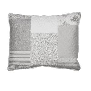 Kuddfodral AGNES quiltat lapptäcksmönster, grå