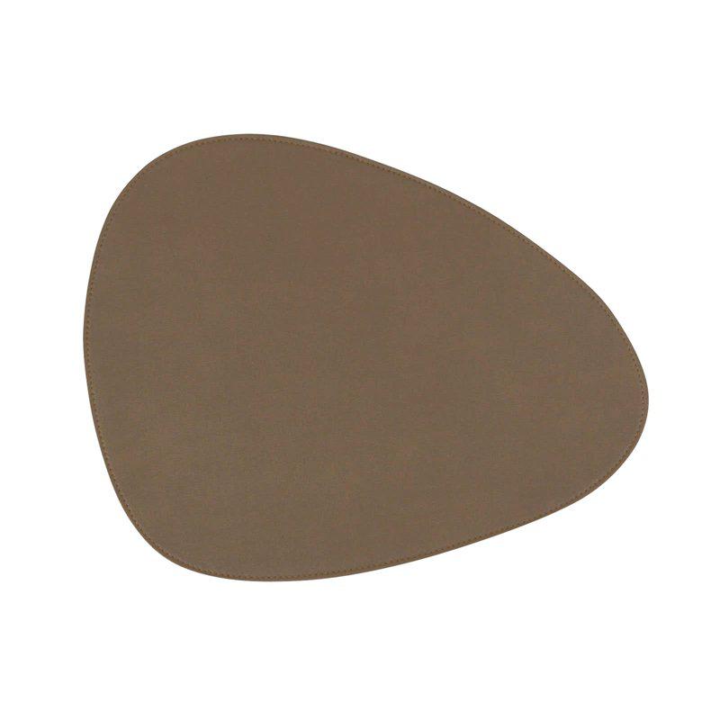 Tablett LEXIE, konstläder, äggformad, mullvad